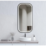 Newport Led 900(H)x450(W) Black Metal Frame Mirror Soft Square